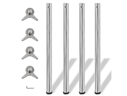 4 výškově nastavitelné stolové nohy chrom 870 mm 242134