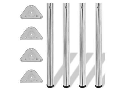 4 stolové nohy s nastavitelnou výškou chromované, 710 mm 242142