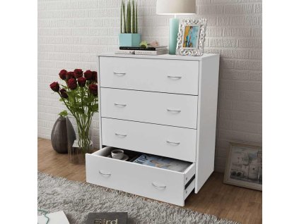 Příborník se 4 zásuvkami 60 x 30,5 x 71 cm bílý 242545