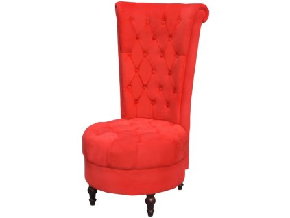 Křeslo s vysokým opěradlem červené textil 243183