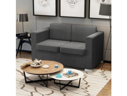 2místná sedačka textilní čalounění tmavě šedá 243583