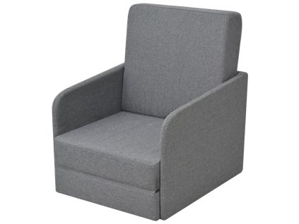 Rozkládací křeslo světle šedé textil 243648