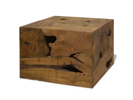 Konferenční stolek, pravý teak, 50x50x35 cm, hnědý 244557