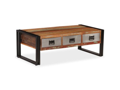 Konferenční stolek se 3 zásuvkami recyklované dřevo 100x50x35cm 244941