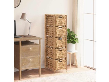 Komoda s 5 košíky, 25,5 x 37 x 100 cm, vodní hyacint 245492