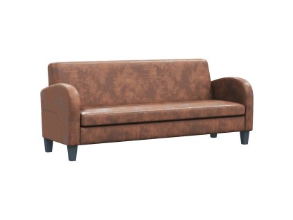 3místná sedačka s čalouněním z umělého semiše hnědá 245586