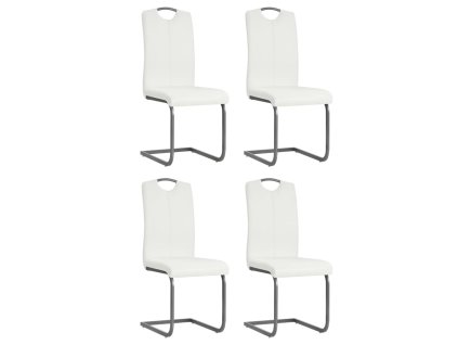Konzolové jídelní židle 4 ks bílé umělá kůže 246196