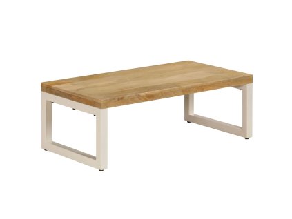Konferenční stolek 100 x 50 x 35 cm masivní mangovník a ocel 247339
