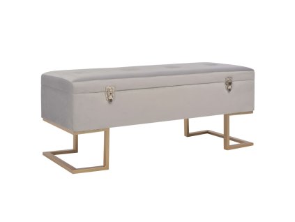 Lavice s úložným prostorem 105 cm šedá samet 247573