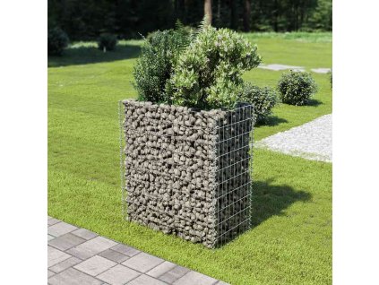 Gabionový vyvýšený záhon pozinkovaná ocel 90 x 50 x 100 cm 143568