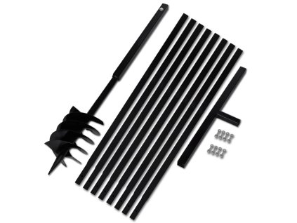 Zemní vrták s rukojetí 180 mm, s nástavci 9 m, ocel 270532