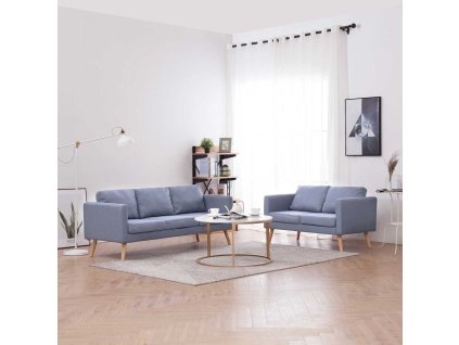 Sedací souprava dvojsedák a trojsedák textil světle šedá 272193