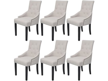 Jídelní židle 6 ks krémově šedé textil 272507
