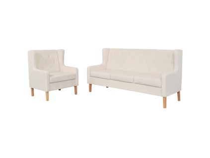 Sedací souprava 2 kusy textil krémově bílá 274929