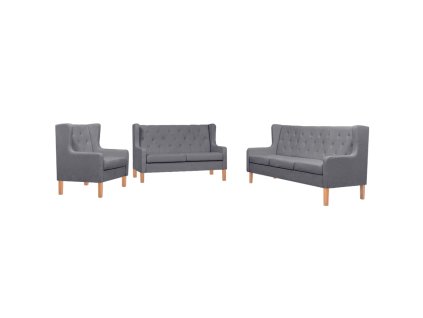 Sedací souprava 3 kusy textil šedá 274935