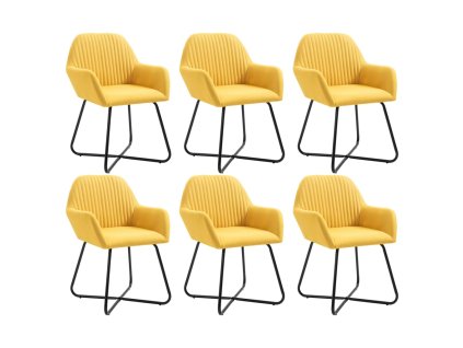 Jídelní židle 6 ks žluté textil 277109