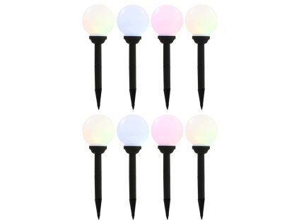 Zahradní solární lampy 8 ks LED kulovité 15 cm RGB 277125