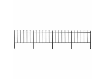 Zahradní plot s kopím nahoře ocelový 714,5 x 120 cm černý 277623