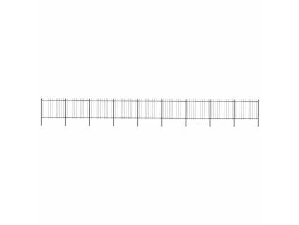 Zahradní plot s kopím nahoře ocelový 1603,5 x 150 cm černý 277637