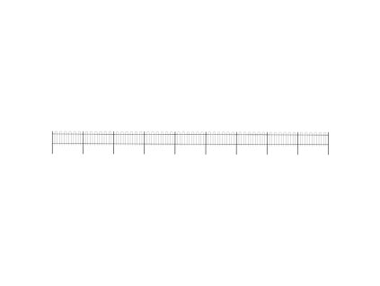 Zahradní plot s obloukem nahoře ocelový 1603,5 x 80 cm černý 277655