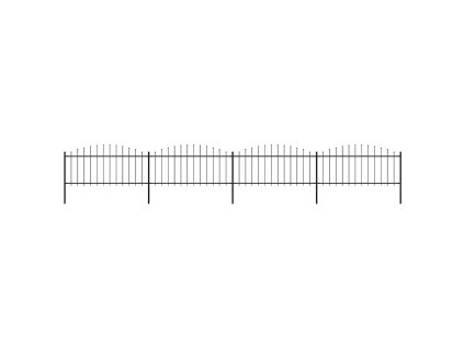 Zahradní plot s kopím nahoře ocelový 714,5 x 75 cm černý 277706