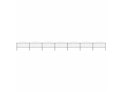 Zahradní plot s hroty ocel (0,5–0,75) x 11,9 m černý 277709