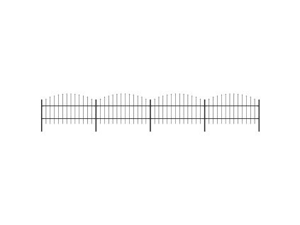 Zahradní plot s kopím nahoře ocelový 714,5 x 100 cm černý 277715