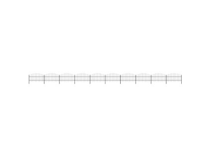 Zahradní plot s kopím nahoře ocelový 1781,5 x 100 cm černý 277721