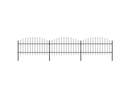 Zahradní plot s kopím nahoře ocelový 537 x 125 cm černý 277723