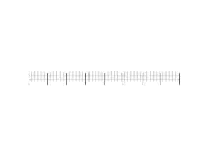 Zahradní plot s hroty ocel (1–1,25) x 13,6 m černý 277728