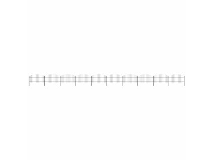 Zahradní plot s kopím nahoře ocelový 1781,5 x 125 cm černý 277730