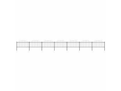 Zahradní plot s kopím nahoře ocelový 1248 x 150 cm černý 277736
