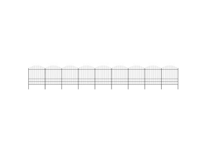 Zahradní plot s kopím nahoře ocelový 1603,5 x 200 cm černý 277756