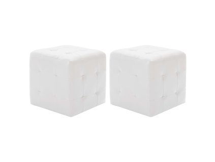 Taburety 2 ks bílé 30 x 30 x 30 umělá kůže 278389