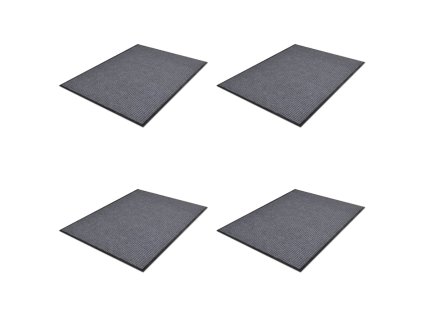 PVC rohožky 4 ks šedé 90 x 60 cm 278749