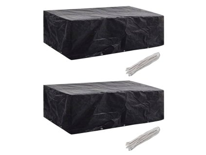 Plachty na zahradní nábytek 2 ks polyratan 10 oček 300 x 140 cm 279124