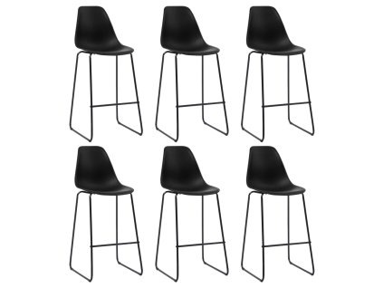 Barové židle 6 ks černé plast 279654