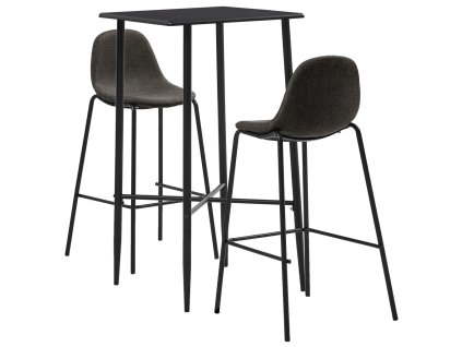 3dílný barový set textil tmavě šedý 279955