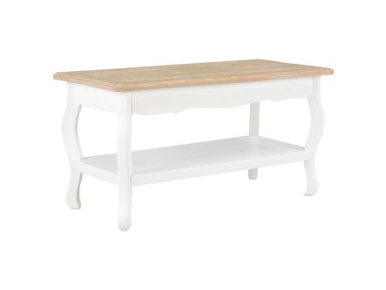 Konferenční stolek bílý a hnědý 87,5x42x44 cm masivní borovice 280023