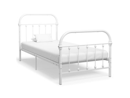 Rám postele bílý kov 100 x 200 cm 284493