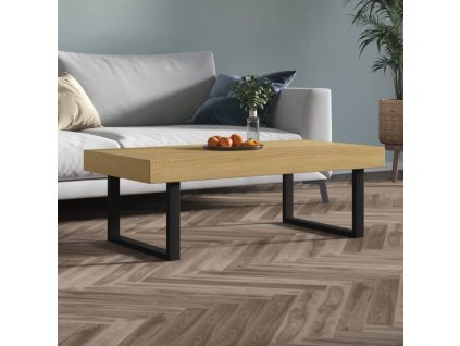 Konferenční stolek světle hnědý a černý 120x60x40 cm MDF železo 286102