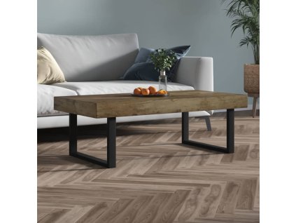 Konferenční stolek tmavě hnědý a černý 120x60x40 cm MDF železo 286103