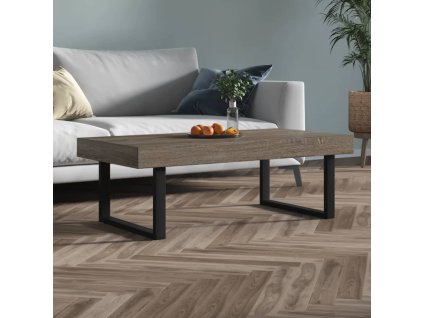 Konferenční stolek šedý a černý 120 x 60 x 40 cm MDF a železo 286104