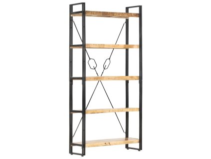 Knihovna s 5 policemi 90x30x180 cm masivní mangovníkové dřevo 286581
