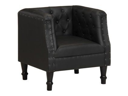 Křeslo černé pravá kůže 286590