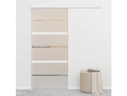 Posuvné dveře ESG sklo a hliník 90 x 205 cm stříbrné 288059
