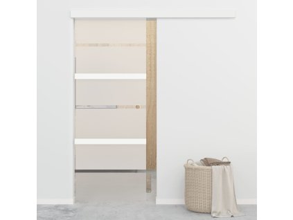 Posuvné dveře s měkkými zarážkami ESG sklo a hliník 76 x 205 cm 288061