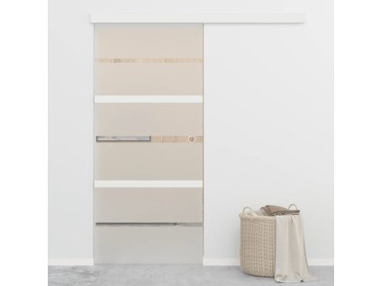 Posuvné dveře s měkkými zarážkami ESG sklo a hliník 90 x 205 cm 288062