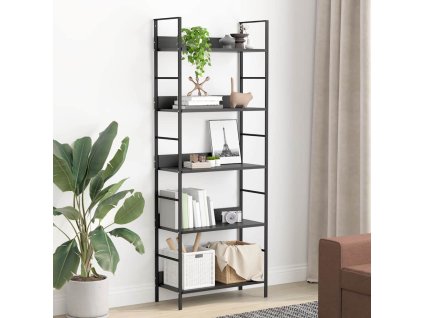 5patrová knihovna černá 60 x 27,6 x 158,5 cm kompozitní dřevo 288226