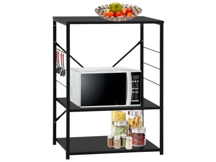 Skříňka na mikrovlnku černá 60x39,6x79,5 cm kompozitní dřevo 288234